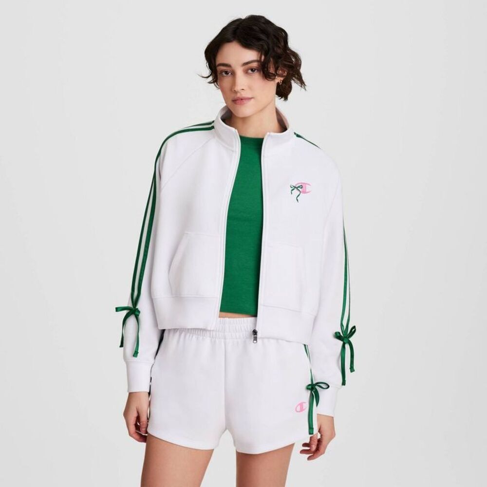 Champion Women's In the Stands Full Zip Top - White XXL